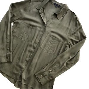 Sanctuary Army Green Button Down